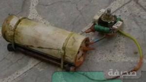 قنبلة محلية الصنع قبل تفجيرها بإحدى المحافظات في مصر
