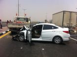 حادث تصادم مع سيارة لـ”صيانة الشوارع” في القطيف