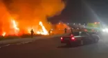 شاهد: حريق كبير في حي المطار بمنطقة #المدينة_المنورة